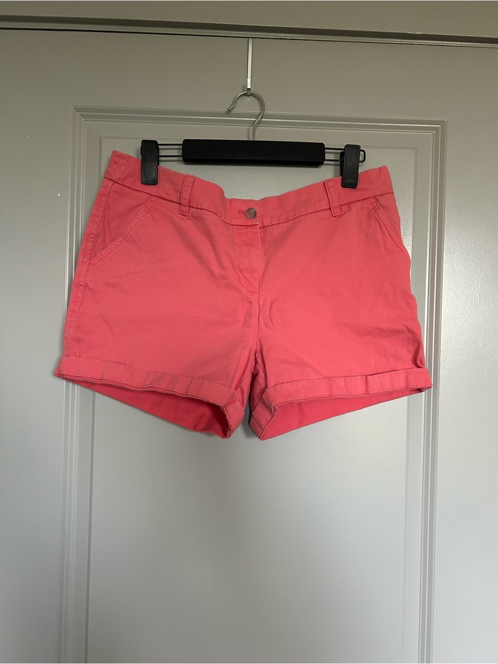 Southern Tide Coral Roll-Cuff Cotton Blend Shorts